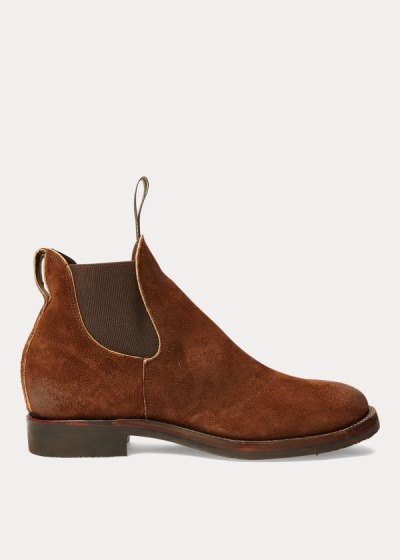 Ralph Lauren Suede Chelsea Boots Herre Danmark (GCJQK5631)